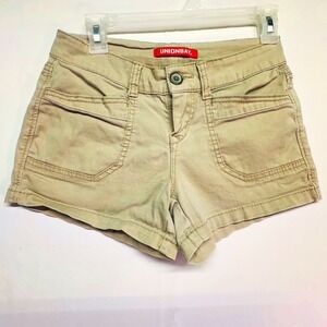 Unionbay Womens Khaki Twill Utility Shorts Tan Beige Size 1 JB01827 Juniors Y2K